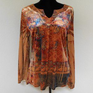 Susan Lawrence Velvet Printed Top